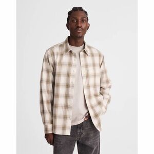 NWT! Madewell - Button-Up Shirt in Cotton Blend - Ombre Fade Plaid - Size XL